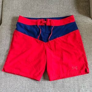 Mens Under Armour Baywatch Above Knee Block Board Shorts Trunks Size 34
